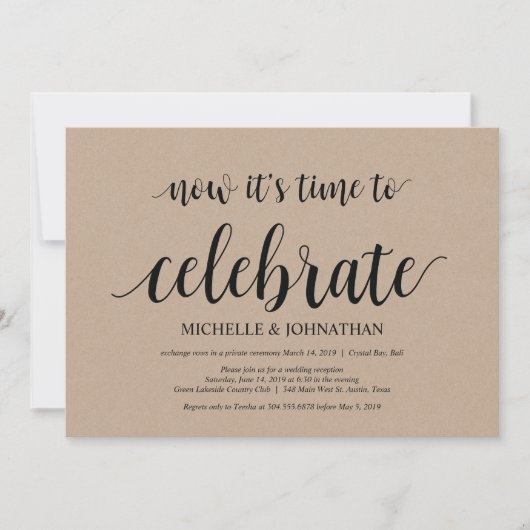 le moment de célébrer, invitations de mariage en f (Devant)