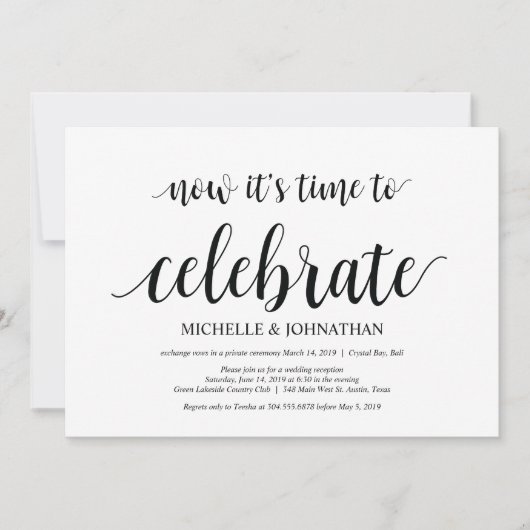 le moment de célébrer, invitations pour un mariage (Devant)