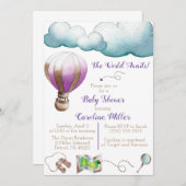 Le monde attend ! Invitation baby shower (Devant / Derrière)