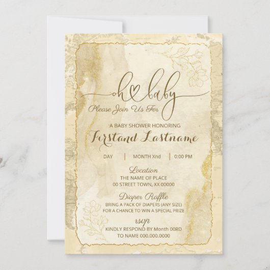 Le monde attend une invitation Baby shower (Devant)