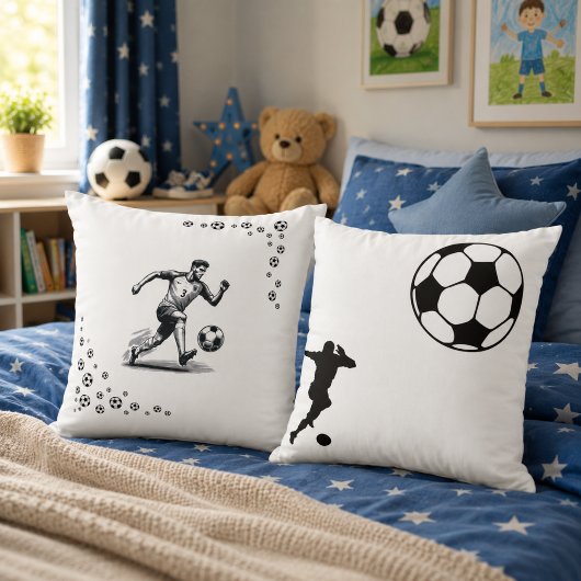 Le Monde du Football Coussin de Jet
