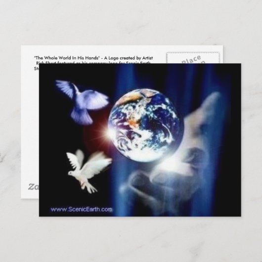 Le Monde entier dans ses mains carte postale (Devant / Derrière)