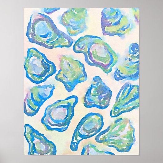 Le monde est votre huître aquarelle Impression (Devant)