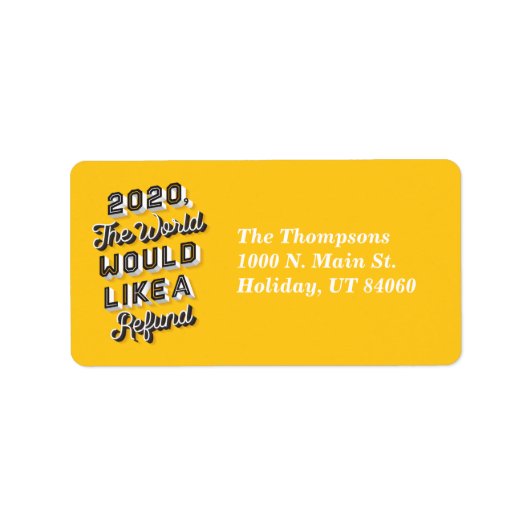 Le Monde Voudrait Un Étiquette de adresse De Rembo (Devant)