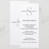 Le monogramme appelle la carte crème de menu de (Devant / Derrière)
