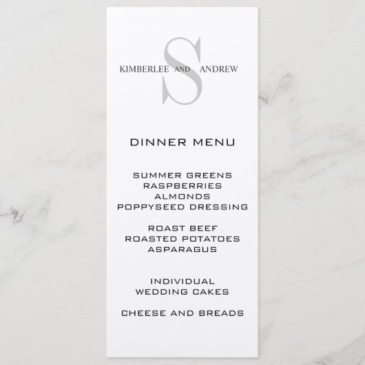 Le monogramme appelle la carte crème de menu de (Devant)