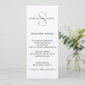 Le monogramme appelle la carte crème de menu de (Debout devant)