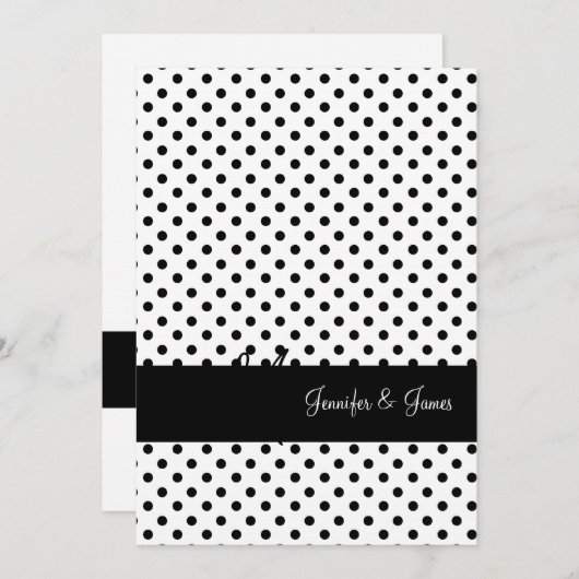 Le monogramme appelle les invitations blanches noi (Devant / Derrière)