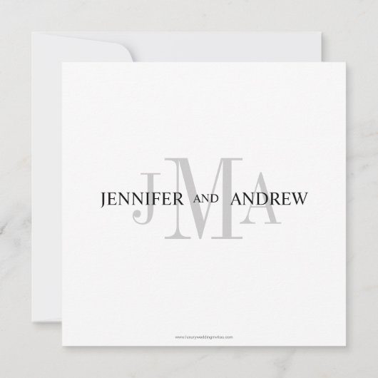 Le monogramme blanc noir appelle des invitations (Dos)