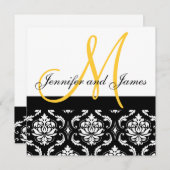 Le monogramme de faire-part de mariage appelle la (Devant / Derrière)