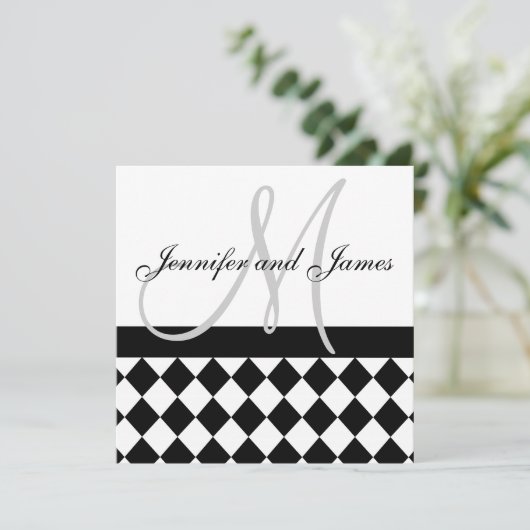 Le monogramme de faire-part de mariage appelle le (Debout devant)