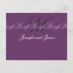 Le monogramme élégant M RSVP de mariage carde le