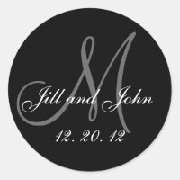 Le monogramme gris noir appelle 2012 autocollants