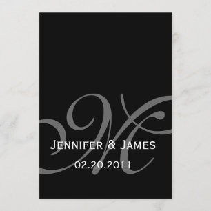 Le monogramme gris noir appelle le faire-part de