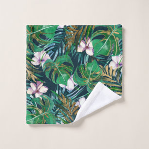 Le monstre lilas vert tropical d'or laisse floral
