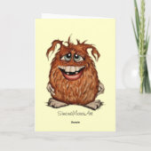 Le monstre mignon étreint la carte de voeux (Dos)