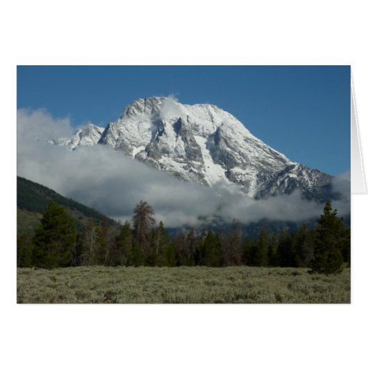 Le mont Moran et les nuages à Grand Teton (Devant Horizontal)