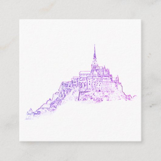 Le Mont Saint Michel France Architecture Sketch Informatiekaartje (Voorkant)