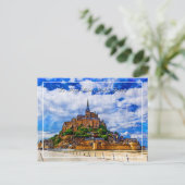 Le Mont Saint Michel, Frankrijk Briefkaart (Staand voorkant)