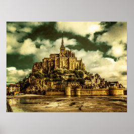 Le Mont Saint Michel, Frankrijk. Poster