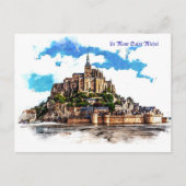 Le Mont Saint Michel in Normandy, Frankrijk. Briefkaart (Voorkant)