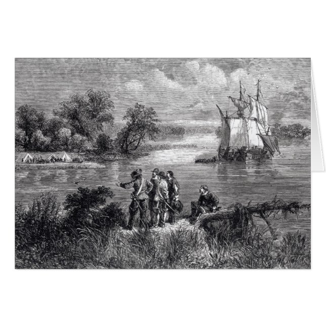 Le Moravians montant le Delaware (Devant horizontal)