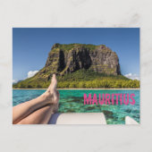 Le Morne Brabant Mauritius uitzicht van boot op ze Feestdagenkaart (Voorkant)
