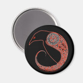 Le Morrigan Raven Celtic nouwork magnet noir (Recto/Verso)