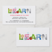 le mot apprendre carte de visite de l'éducation (Devant / Derrière)