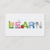 le mot apprendre carte de visite de l'éducation (Dos)