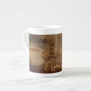 Le mot d'art de l'amoureux du café Bone China Mug