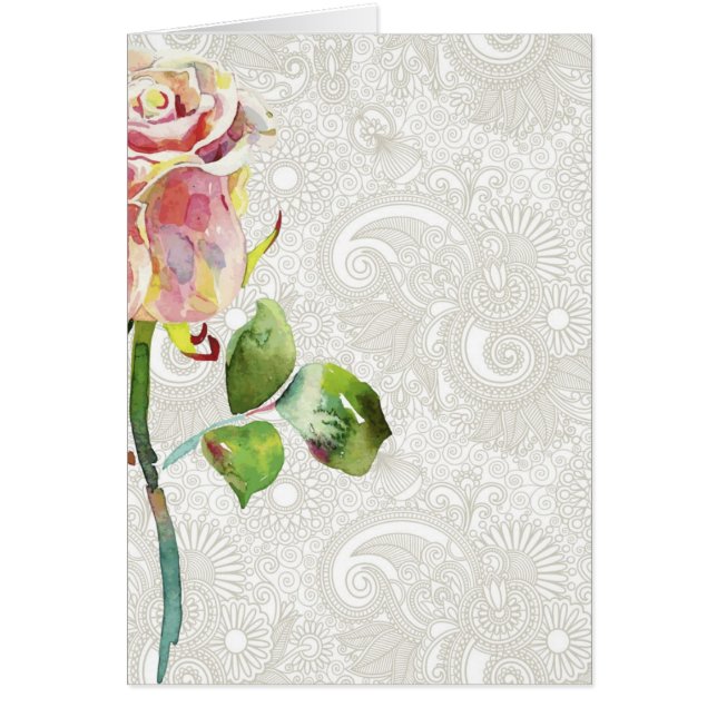 Le motif floral fleuri avec l'aquarelle rose s'est (Devant)