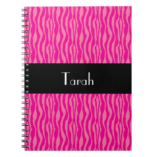 Le motif rose d'impression de zèbre personnalisent carnet