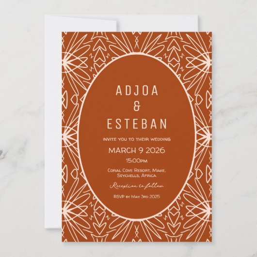 Le Motif tribal en tissu de boue Boho Faire-part d (Devant)