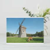 Le moulin à vent et une chèvre - invitation (Debout devant)