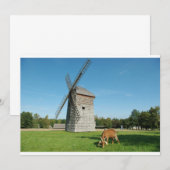 Le moulin à vent et une chèvre - invitation (Devant / Derrière)