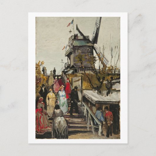 Le Moulin de Blute-Fin, Vincent van Gogh Briefkaart (Voorkant)