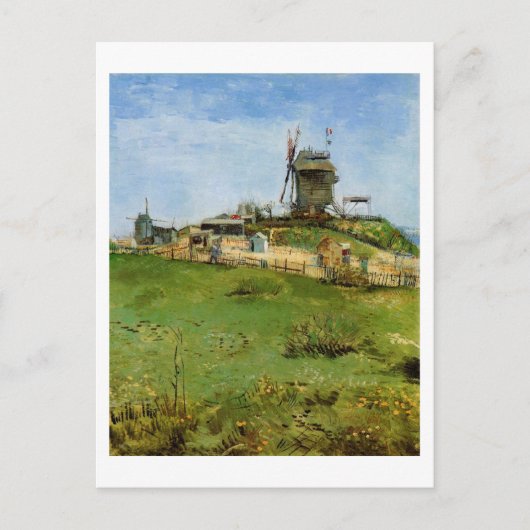 Le Moulin de la Galette, Vincent van Gogh Briefkaart (Voorkant)
