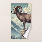 Le mouton de Bighorn sur un terrain rocheux (Serviette à main)