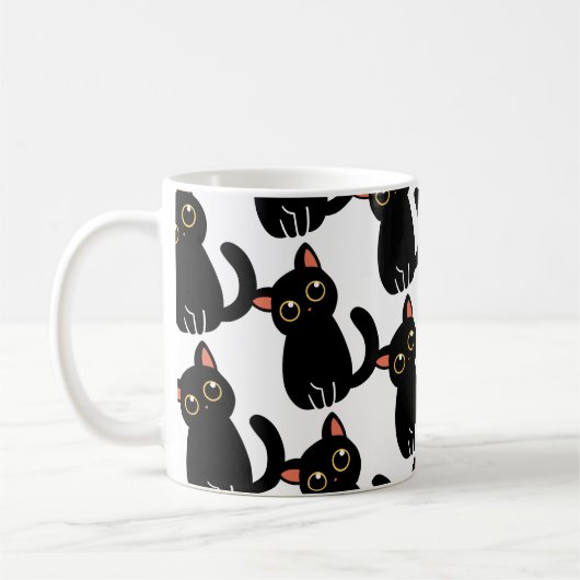Le mug le plus mignon de chat noir, un cadeau pour (Gauche)