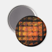 Le Mur Abstrait Art Round Magnet (Recto/Verso)