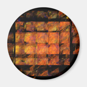 Le Mur Abstrait Art Round Magnet