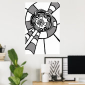 Le musicien - Poster noir/gris (Bureau à domicile)