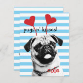 Le n de carlins embrasse la carte de Valentine (Devant / Derrière)