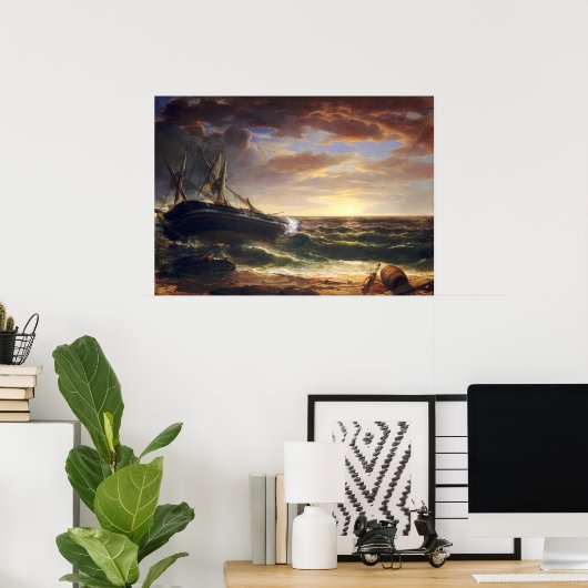 Le navire en détresse - Poster d'art fin Asher Dur (Bureau à domicile)