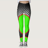 Le Néon rouge sait Points Leggings (Devant)