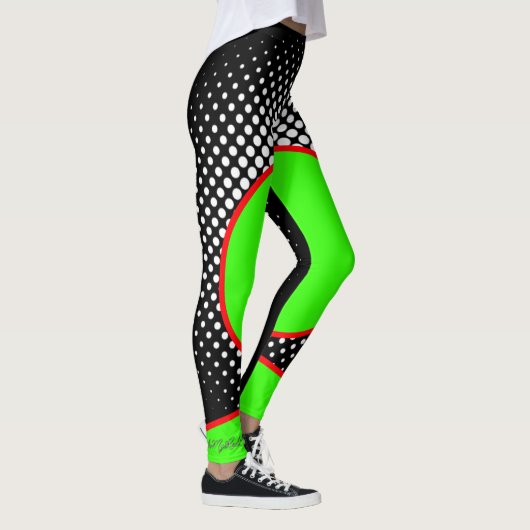 Le Néon rouge sait Points Leggings (Droite)