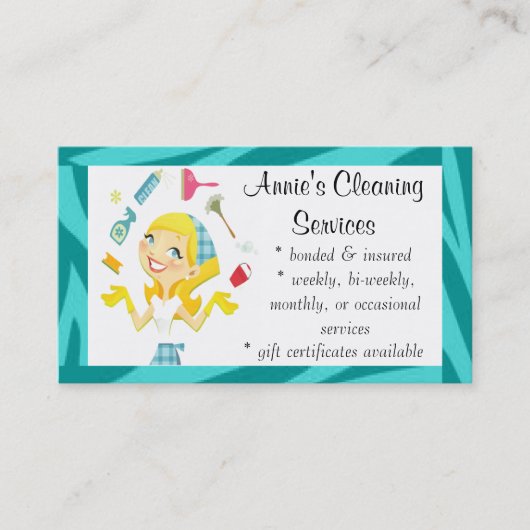 Le nettoyage entretient le bleu de carte de visite (Devant)