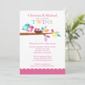 Le nid d'oiseaux de bébé jumelle des invitations (Debout devant)