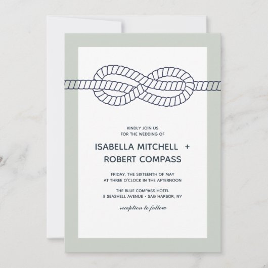 Le noeud bleu | FAIRE-PART DE MARIAGE (Devant)